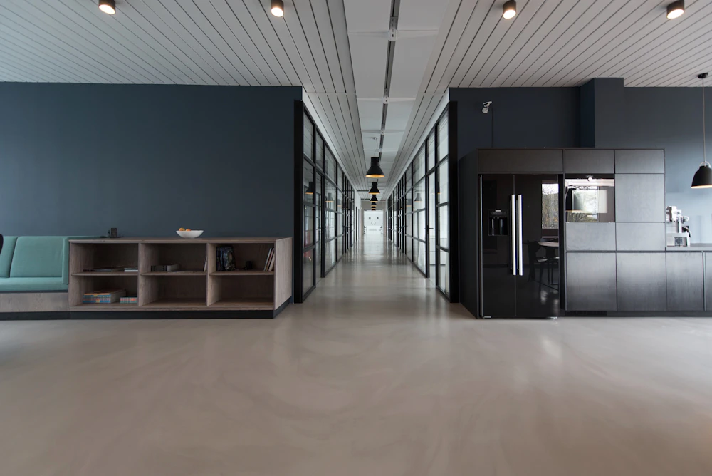 A bright, modern office space where the yweb team works